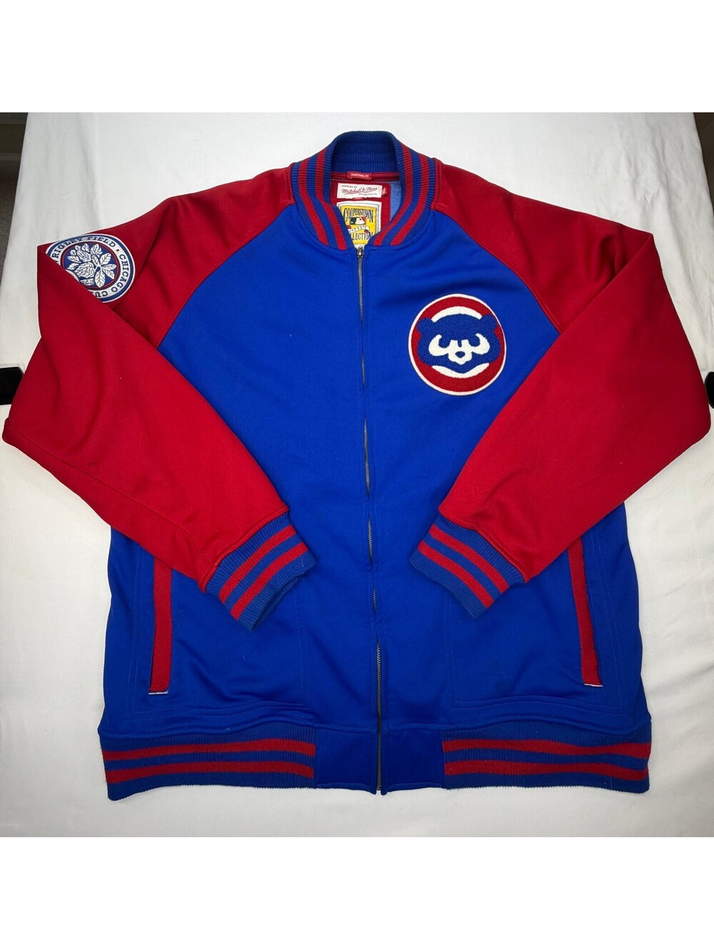 Mitchell & Ness Men's Jacket Chicago Cubs Cooperstown Collection Zip Up 3XL